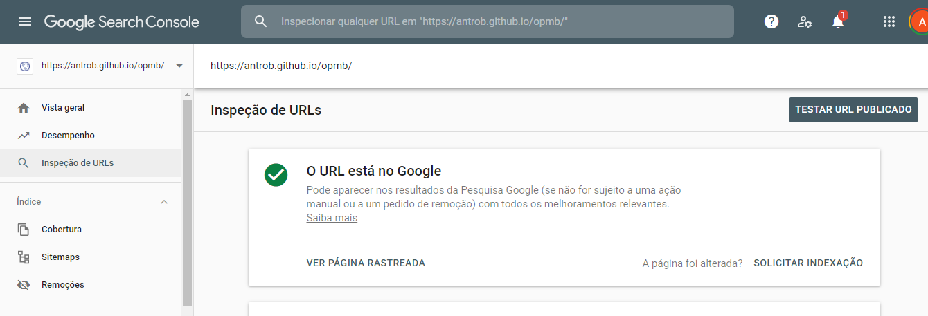 Inspecção de URLs